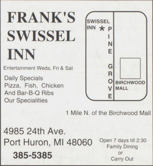 Swissel Inn - 1993 Yearbook Ad